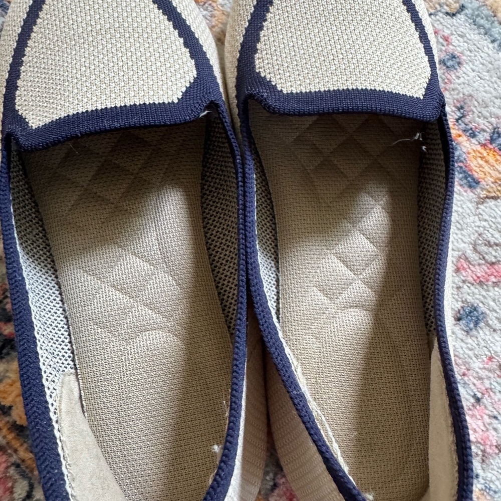 Birdies Blackbird Eggshell Navy Washable Flats, 7M - Picture 2 of 5